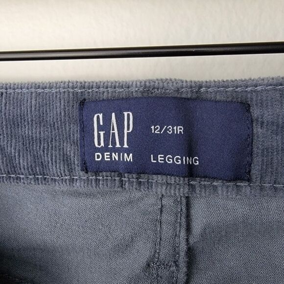 Gap Gray Mid-Rise Corduroy Pants Leggings Size 12 - Picture 8 of 10